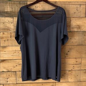 90 Degree By Reflex Dark Blue Short Sleeve Top